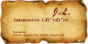 Jakubovics Lóránt névjegykártya
