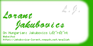 lorant jakubovics business card